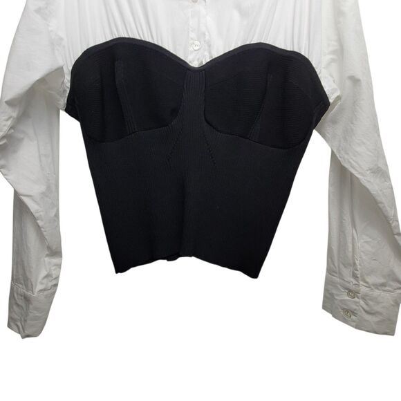 Forever 21 Stretch Black And White Shirt & Corset Combo Top Size 3X - Picture 4 of 7